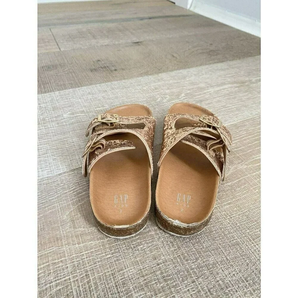 Gap Birkenstock Style Slide Sandals Gold